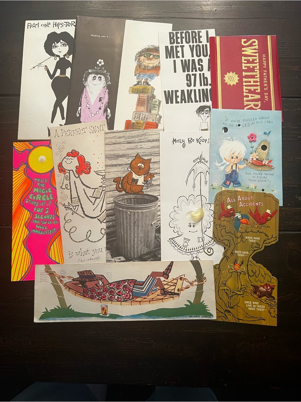 Vintage Assorted Greeting Card Lot - Collection of 12 Used (1960’s)